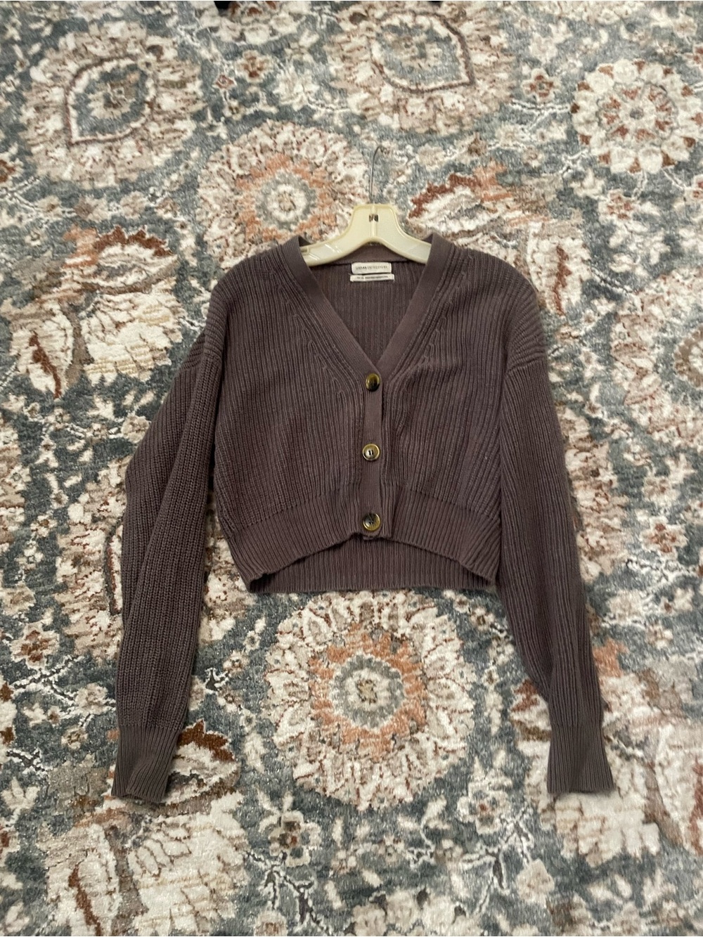 Urban Outfitters Cropped Button V-Neck Cardigan